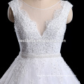 Deep V-cuello pesado rebordear Net china por encargo vestido de novia hecho en China